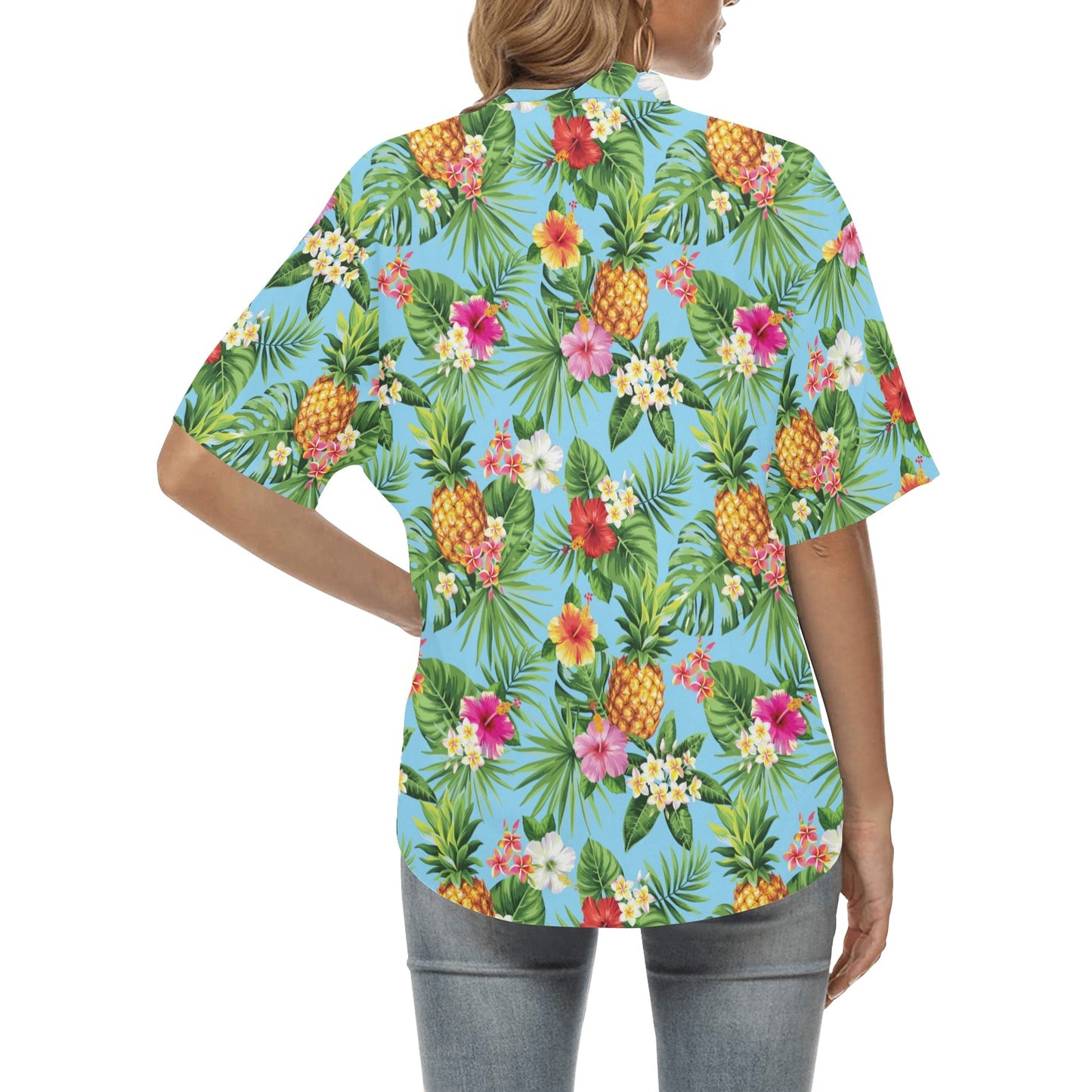 Pineapple Hawaiian flower Tropical Women's Hawaiian Shirt