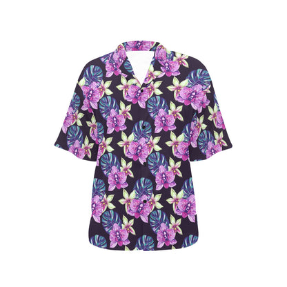 Orchid Pattern Print Design OR010 Women's Hawaiian Shirt