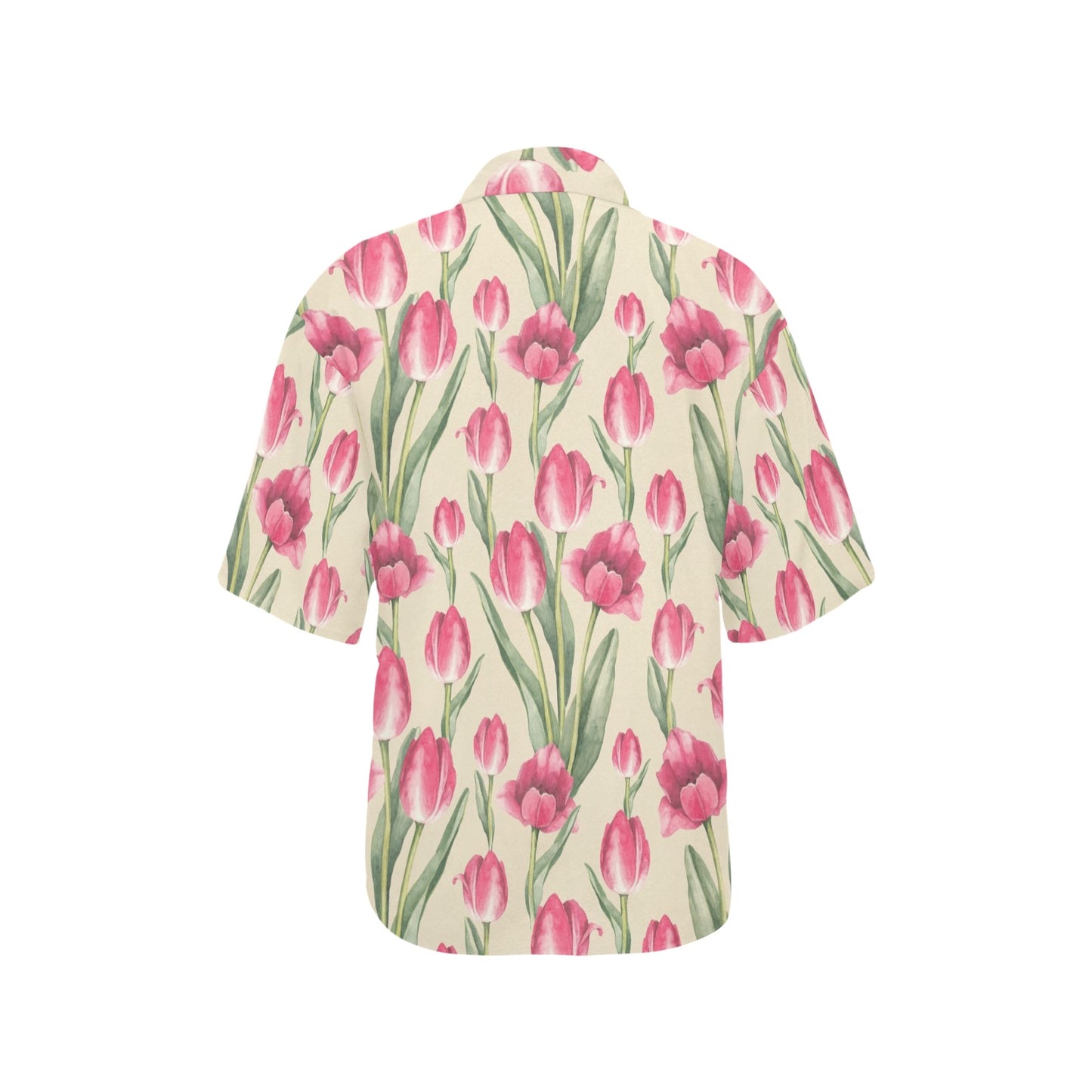Tulip Pink Pattern Print Design TP06 Women's Hawaiian Shirt