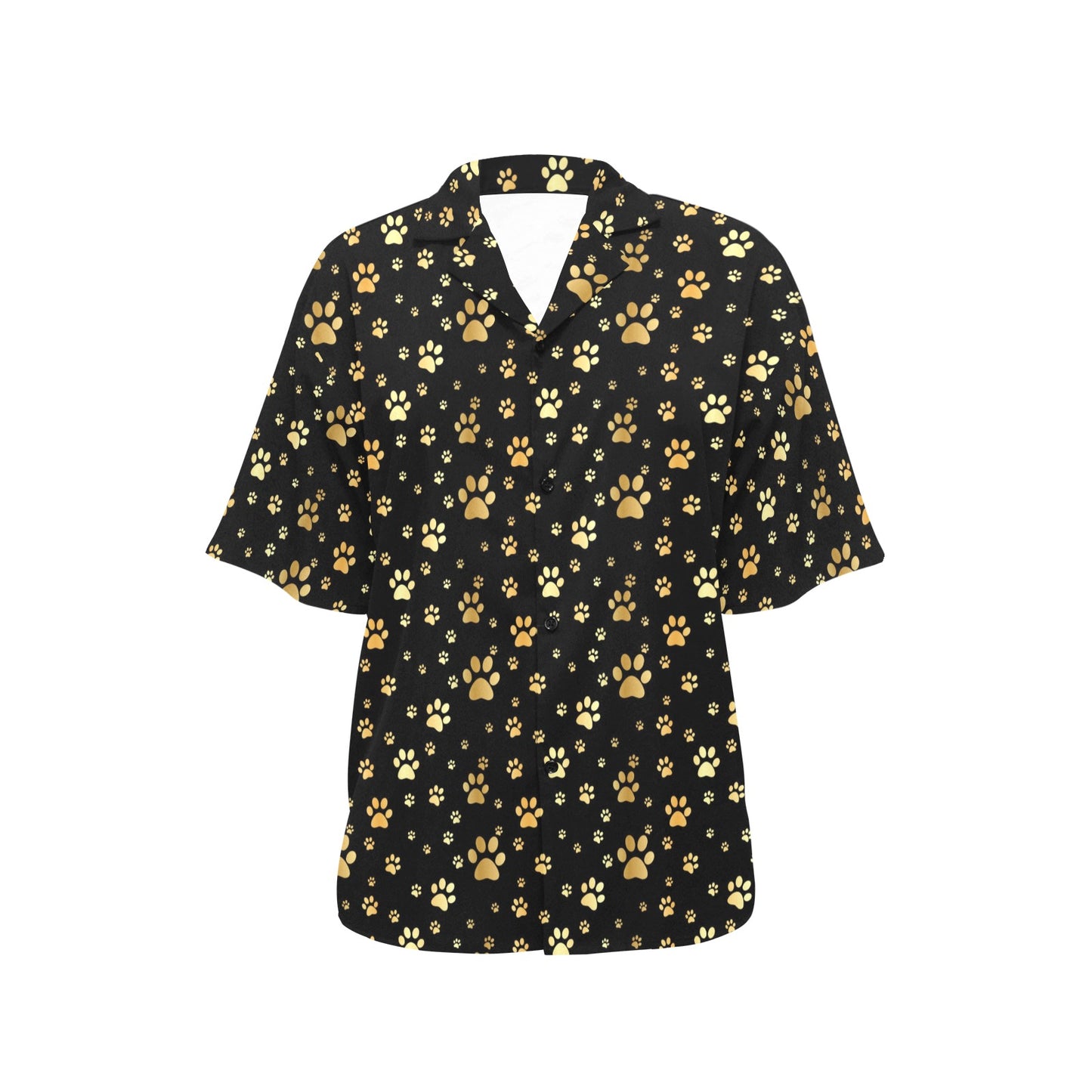 Paw Gold Print Women's Hawaiian Shirt