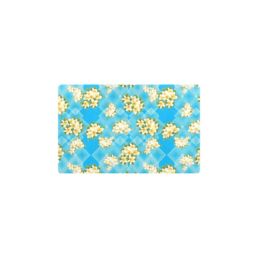 Yellow Plumeria Design Print Pattern Kitchen Mat