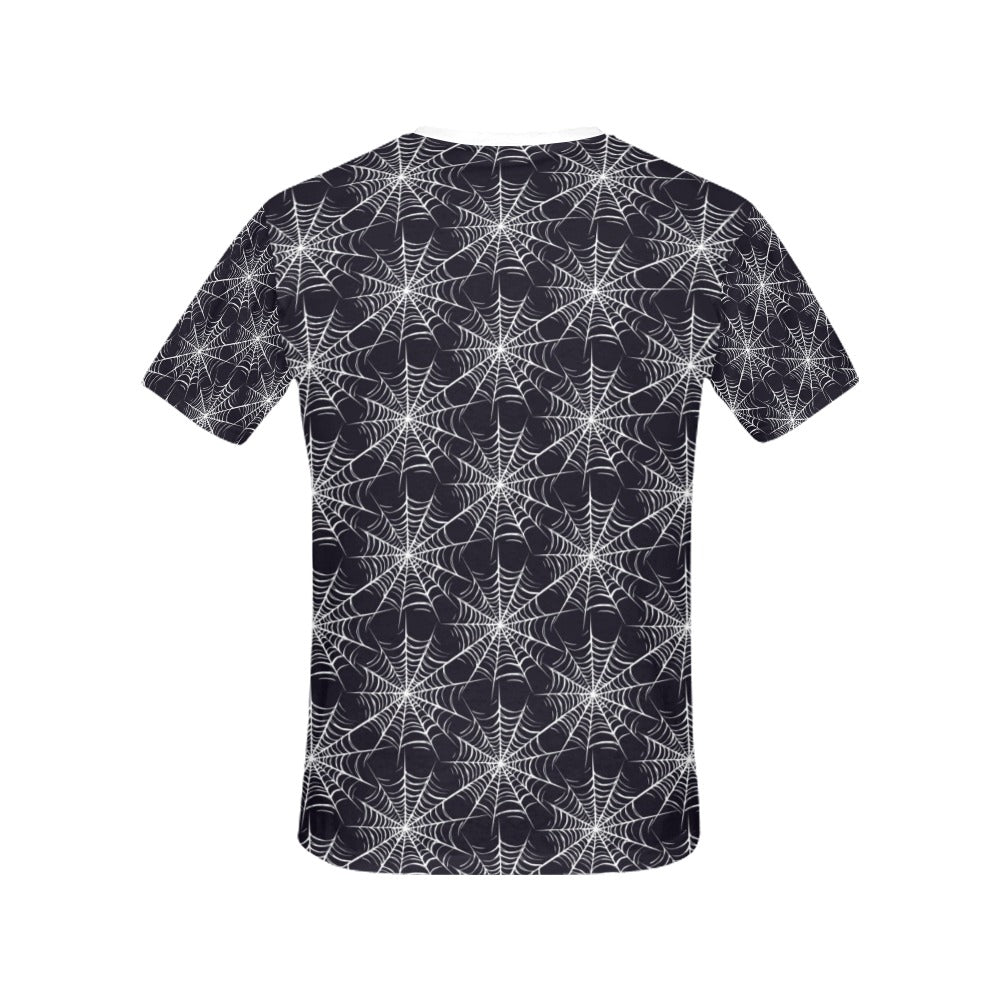 Spider Web Print Design LKS303 Women's  T-shirt