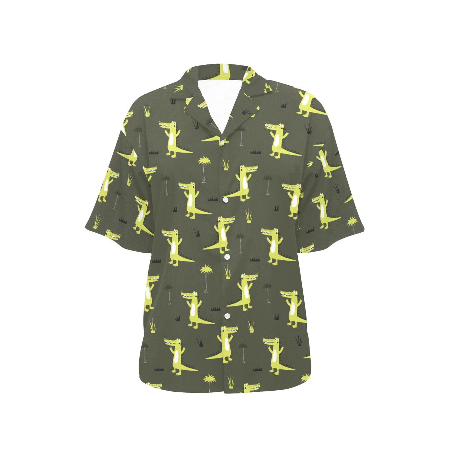 Alligator Pattern Print Design 05 Women's Hawaiian Shirt