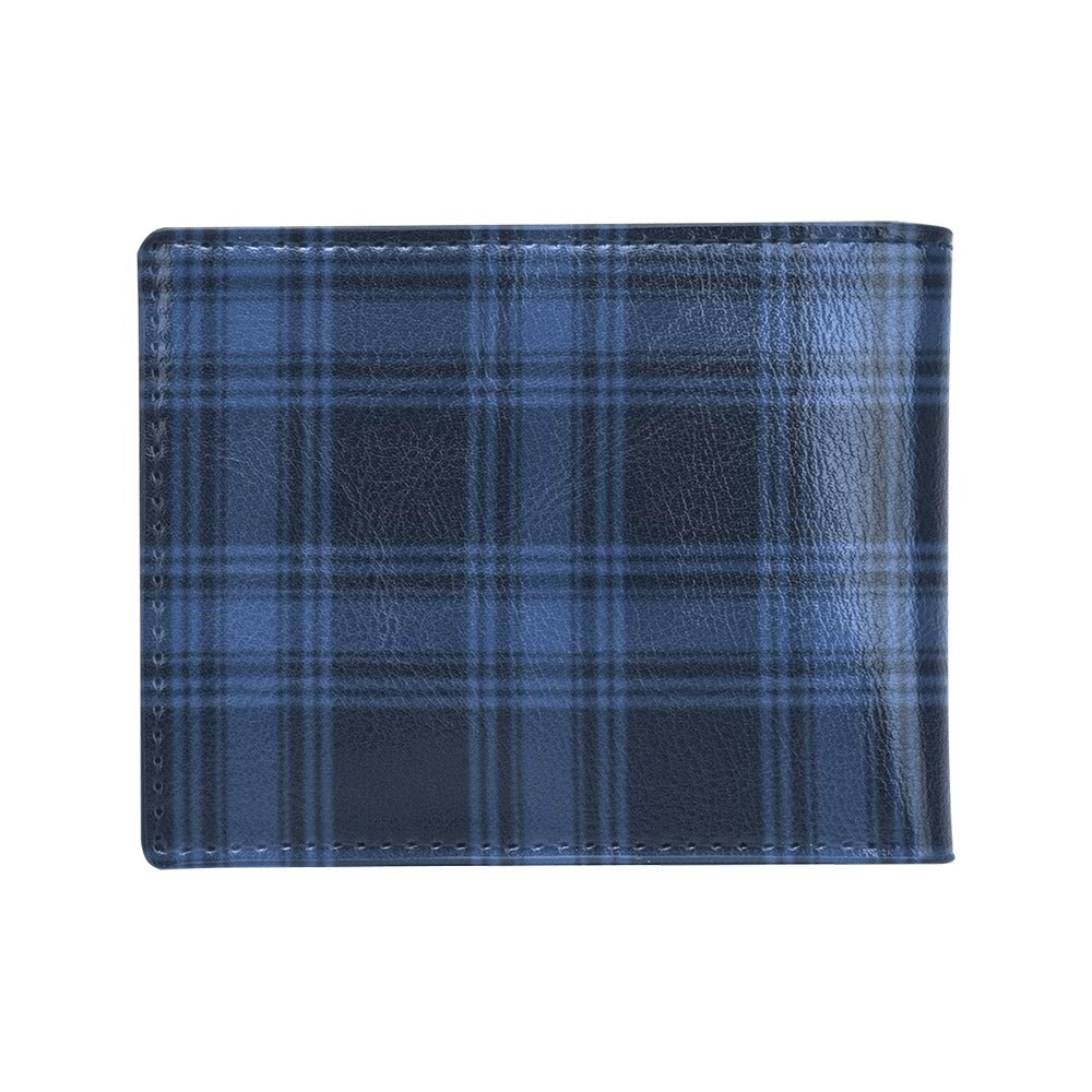 Tartan Blue Print Design LKS304 Men's ID Card Wallet