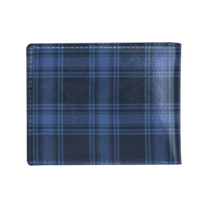 Tartan Blue Print Design LKS304 Men's ID Card Wallet