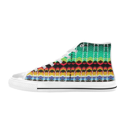 Serape Print Design LKS307 High Top Women's White Shoes