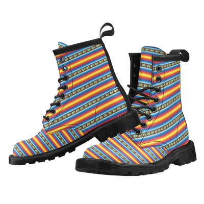 Mexican Blanket ZigZag Print Pattern Women's Boots