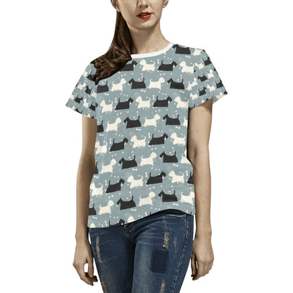 Scottish Terriers Print Design LKS301 Women's  T-shirt
