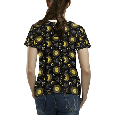 Sun Moon Print Design LKS301 Women's  T-shirt