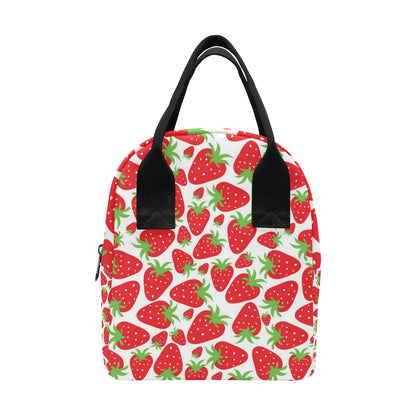 Strawberry Pattern Print Design SB01 Insulated Lunch Bag