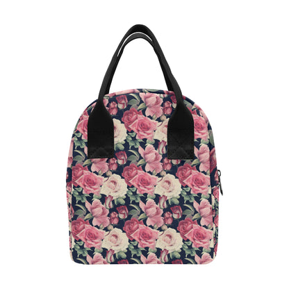 Rose Pattern Print Design RO05 Insulated Lunch Bag