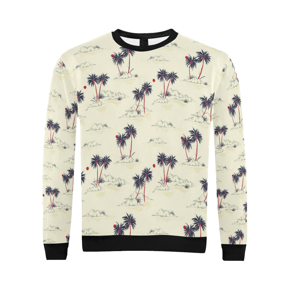 Palm Tree Pattern Print Design PT08 Men Long Sleeve Sweatshirt