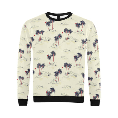 Palm Tree Pattern Print Design PT08 Men Long Sleeve Sweatshirt