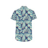 Fern Leave Summer Print Pattern Men's Short Sleeve Button Up Shirt