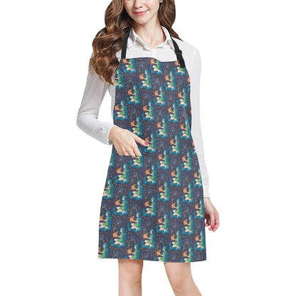 Aquarius Zodiac Pattern Print Design 03 Apron with Pocket