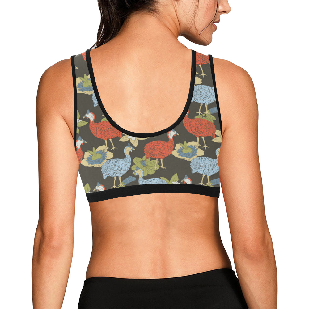 Guinea Fowl Pattern Print Design 02 Sports Bra