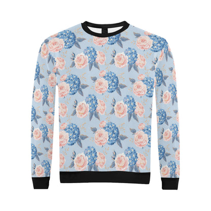 Hydrangea Pattern Print Design HD06 Men Long Sleeve Sweatshirt