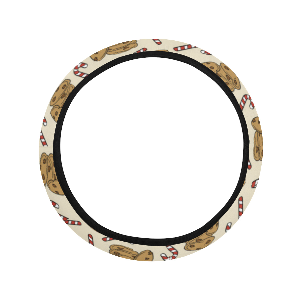 Cookie Pattern Print Design 04 Steering Wheel Cover with Elastic Edge