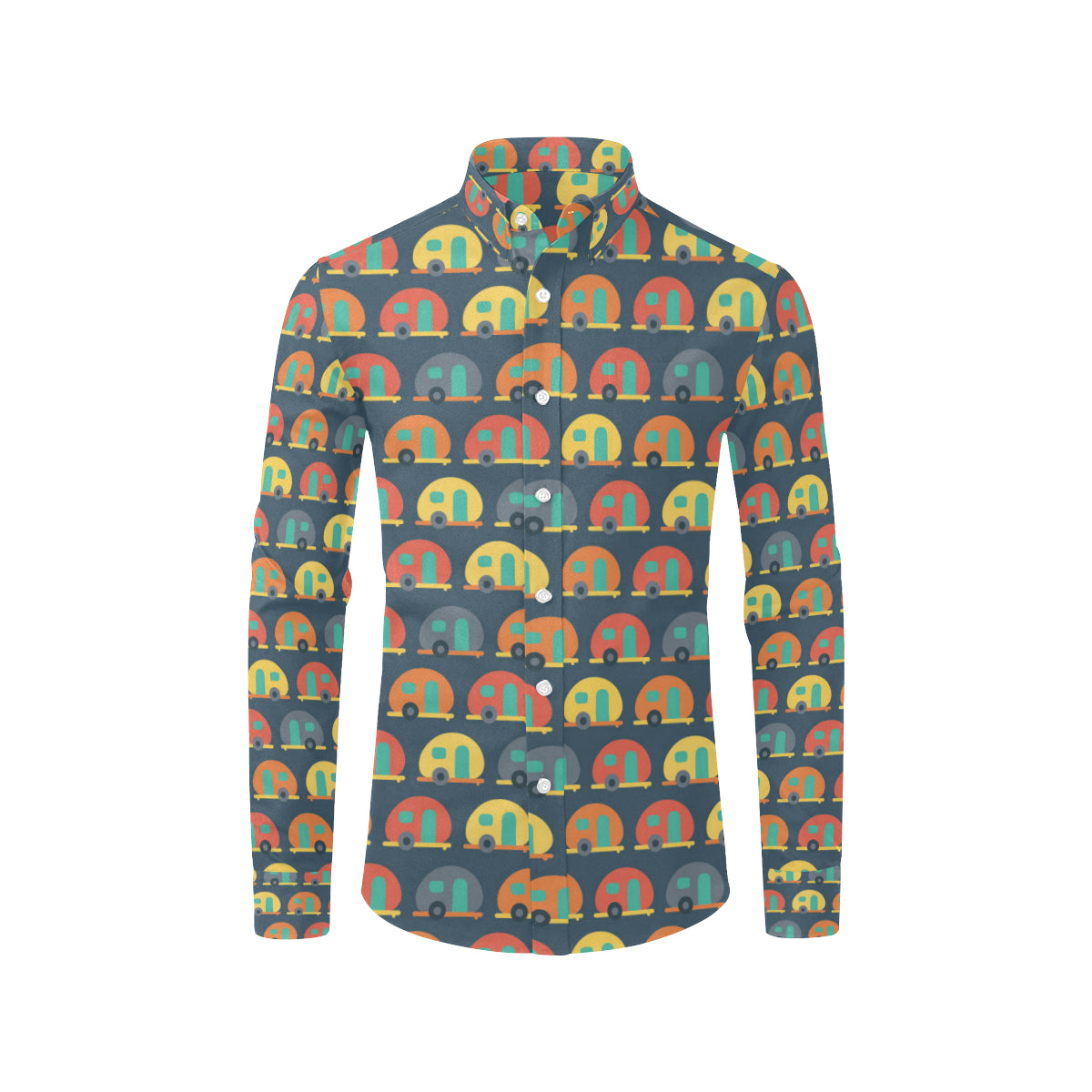Camper Pattern Print Design 02 Men's Long Sleeve Shirt