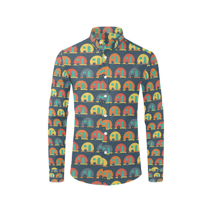 Camper Pattern Print Design 02 Men's Long Sleeve Shirt