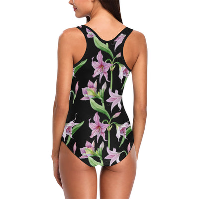 Amaryllis Pattern Print Design AL08 Women Swimsuit