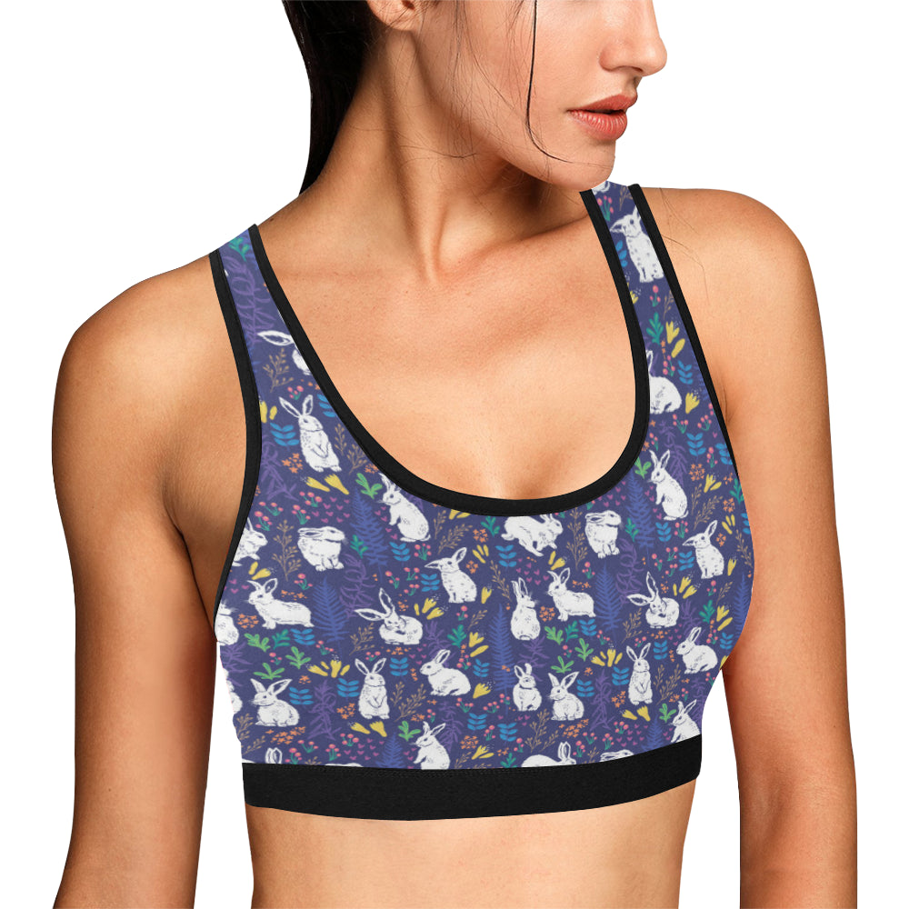 Bunny Pattern Print Design 01 Sports Bra