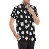 Acting Mask Pattern Print Design 03 Men's Short Sleeve Button Up Shirt