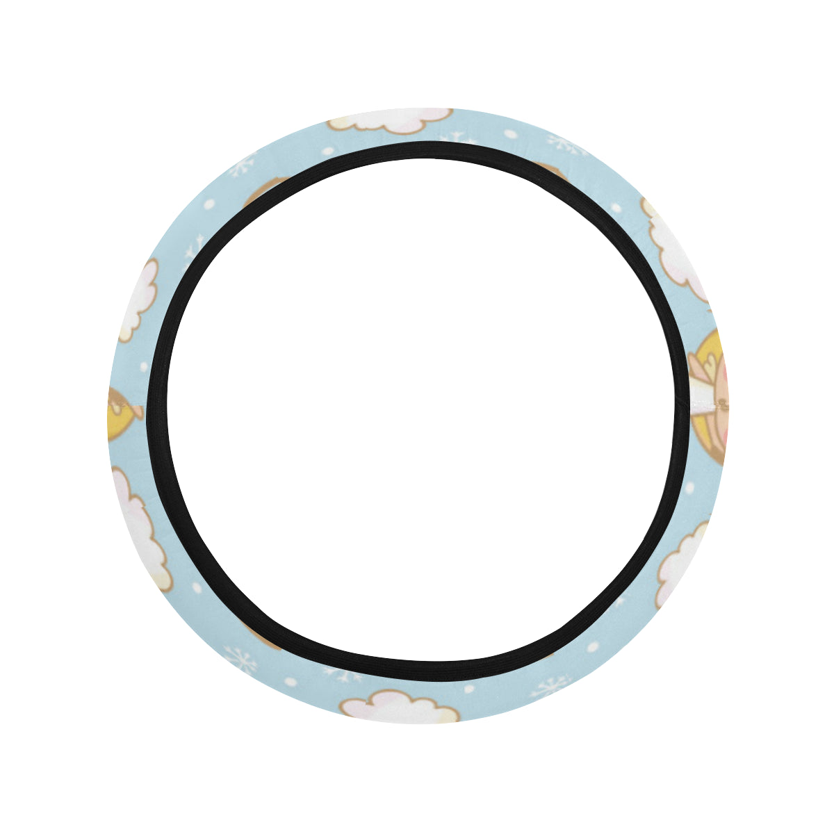 Angel Pattern Print Design 05 Steering Wheel Cover with Elastic Edge