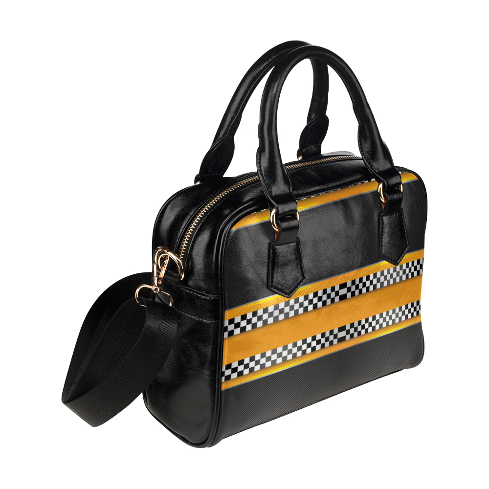 Checkered Pattern Print Design 01 Shoulder Handbag