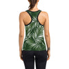 White Green Tropical Palm Leaves Women's Racerback Tank Top