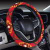 Aztec Pattern Print Design 06 Steering Wheel Cover with Elastic Edge