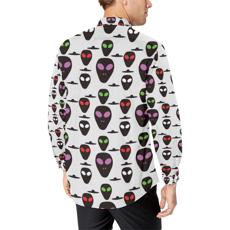 Alien Pattern Print Design 06 Men's Long Sleeve Shirt