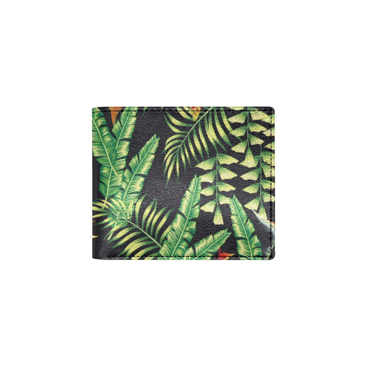 Hawaiian Flower Tropical Palm Leaves Men's ID Card Wallet