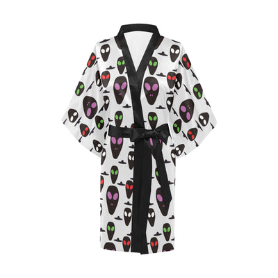 Alien Pattern Print Design 06 Women's Short Kimono