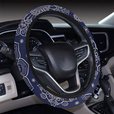 Mandala Pattern Print Design 02 Steering Wheel Cover with Elastic Edge