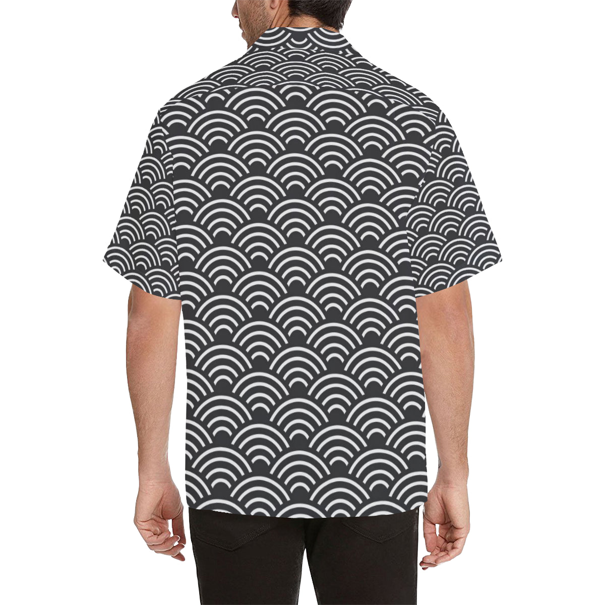 Scales Black White Pattern Print Design 03 Men's Hawaiian Shirt
