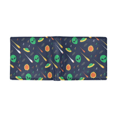 Alien UFO Pattern Print Design 05 Men's ID Card Wallet