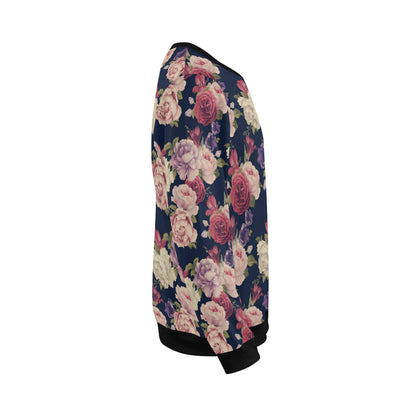 Peony Pattern Print Design PE03 Men Long Sleeve Sweatshirt