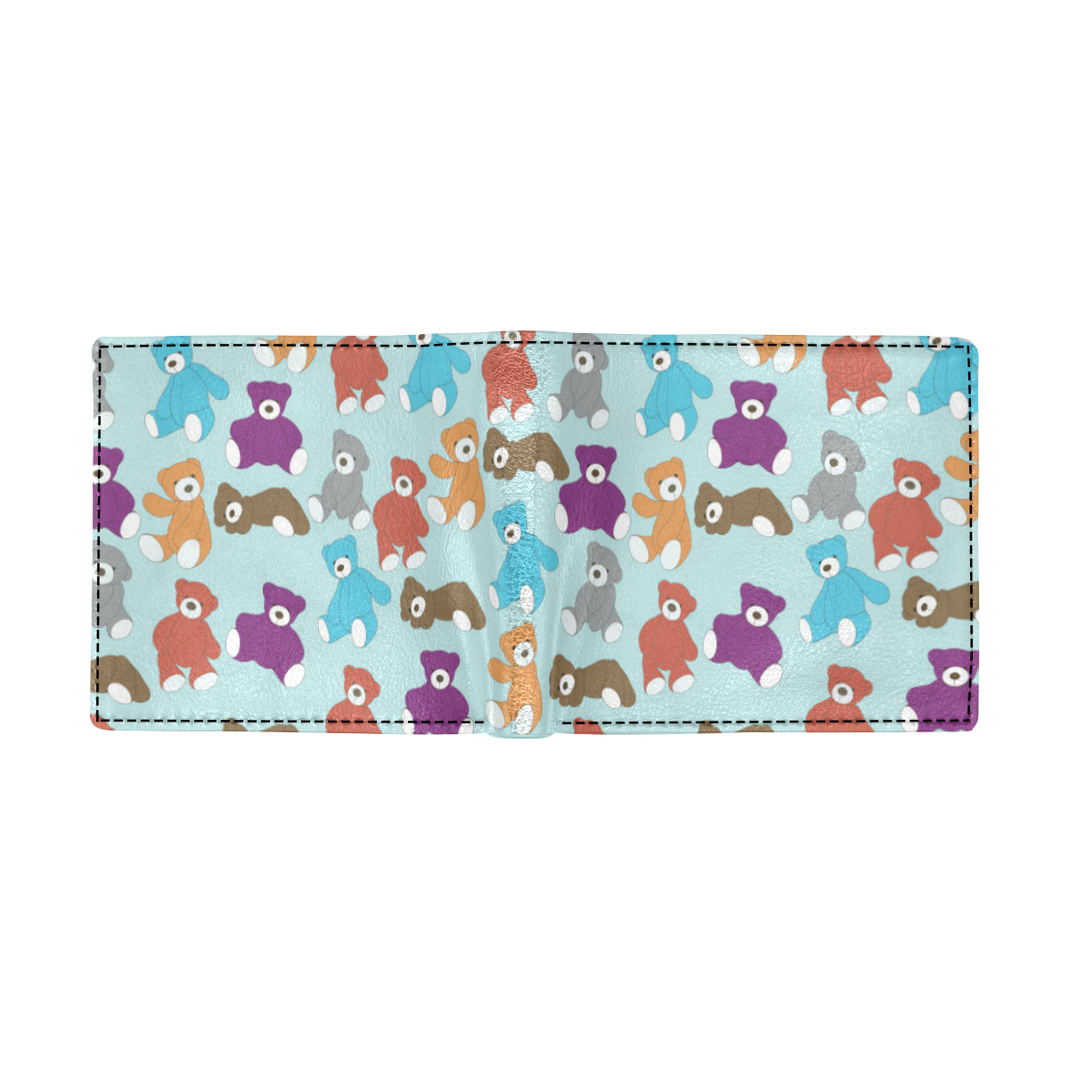 Bear Cute Pattern Print Design 03 Men's ID Card Wallet