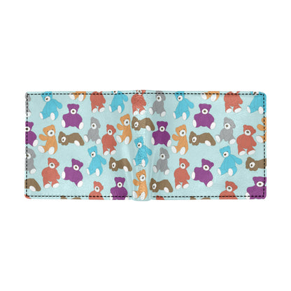 Bear Cute Pattern Print Design 03 Men's ID Card Wallet