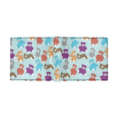 Bear Cute Pattern Print Design 03 Men's ID Card Wallet