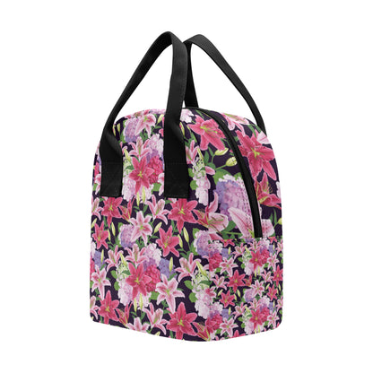 Lily Pattern Print Design LY017 Insulated Lunch Bag