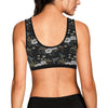Hummingbird with Embroidery Themed Print Sports Bra