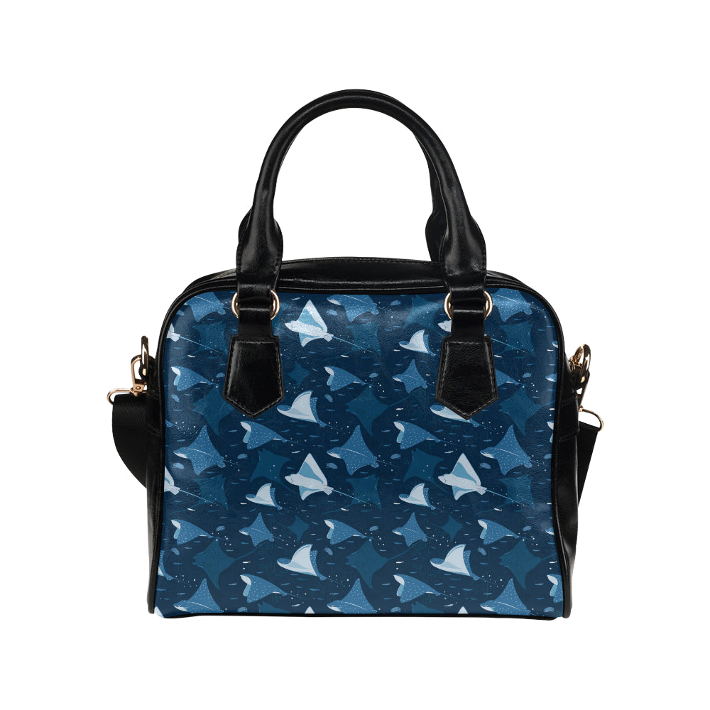 Manta Ray Pattern Print Design 02 Shoulder Handbag