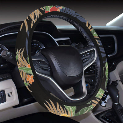 Hawaiian Themed Pattern Print Design H011 Steering Wheel Cover with Elastic Edge