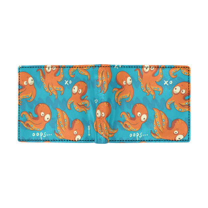 Octopus Pattern Print Design A02 Men's ID Card Wallet
