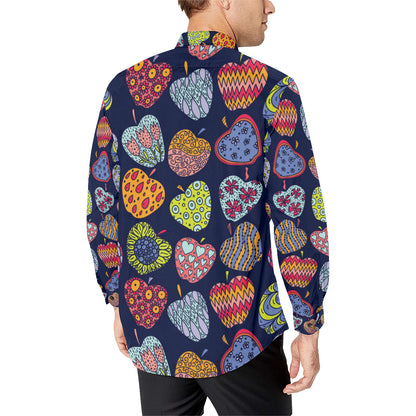 Apple Pattern Print Design AP05 Men's Long Sleeve Shirt