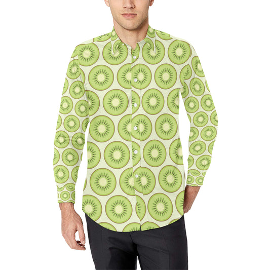 Kiwi Pattern Print Design KW02 Men's Long Sleeve Shirt