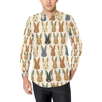 Rabbit Pattern Print Design RB04 Men's Long Sleeve Shirt