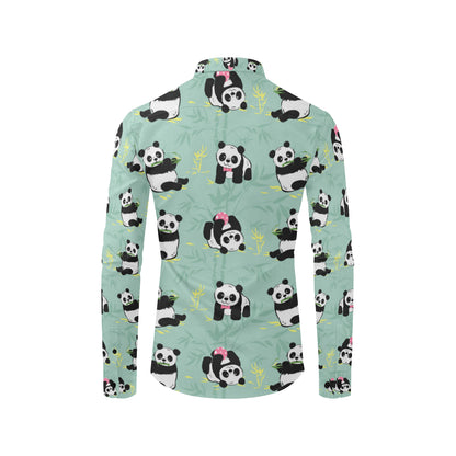 Panda Pattern Print Design A05 Men's Long Sleeve Shirt